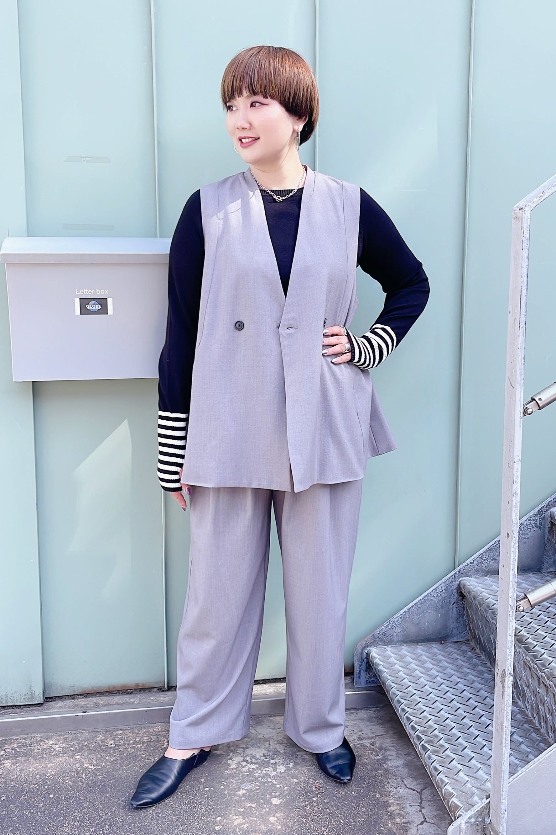 【siro de labonte】ノーカラーベスト/R543302