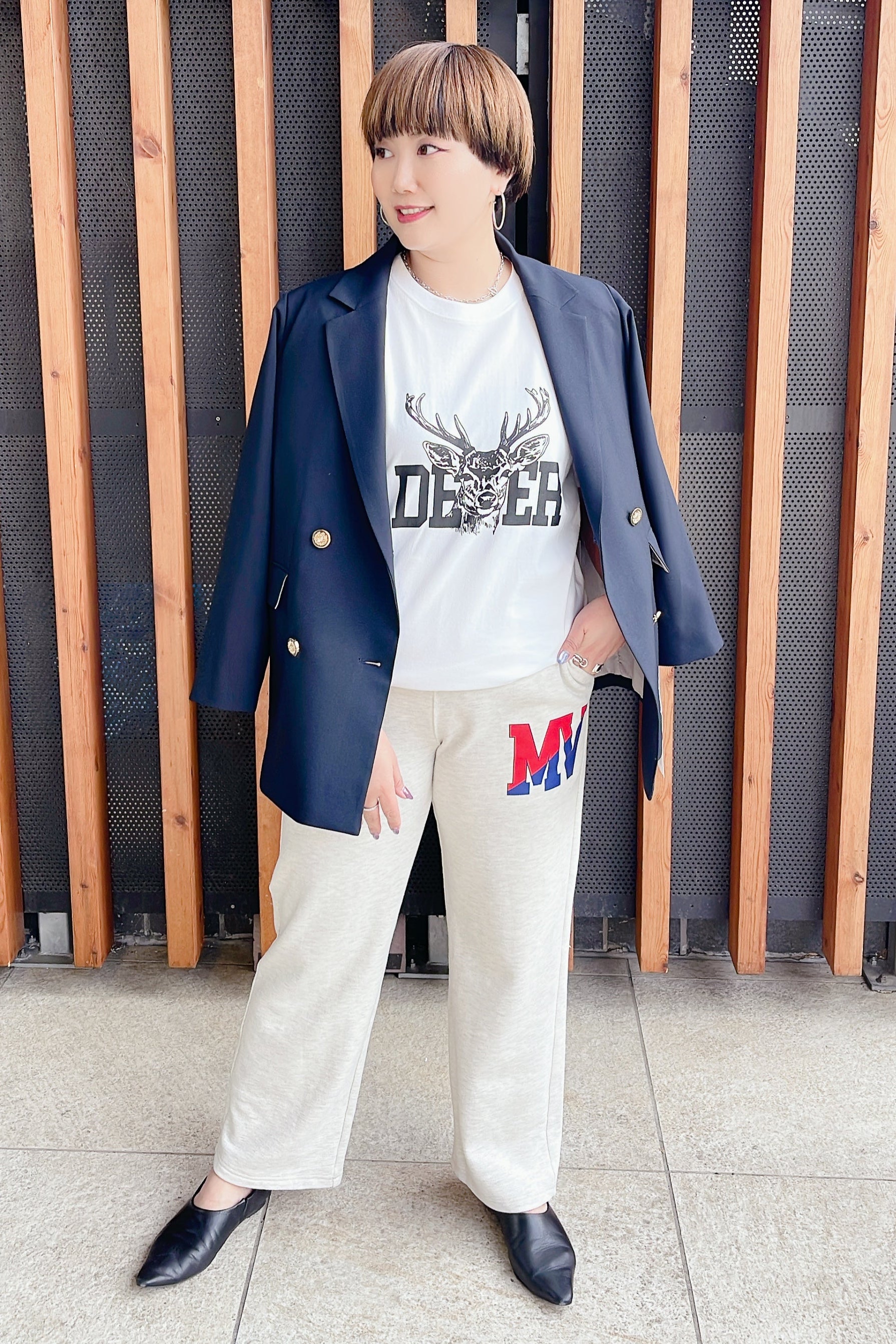 【MARGAUX VINTAGE】ショルダーパッドダブルブレストジャケット/MG JK-25074-A