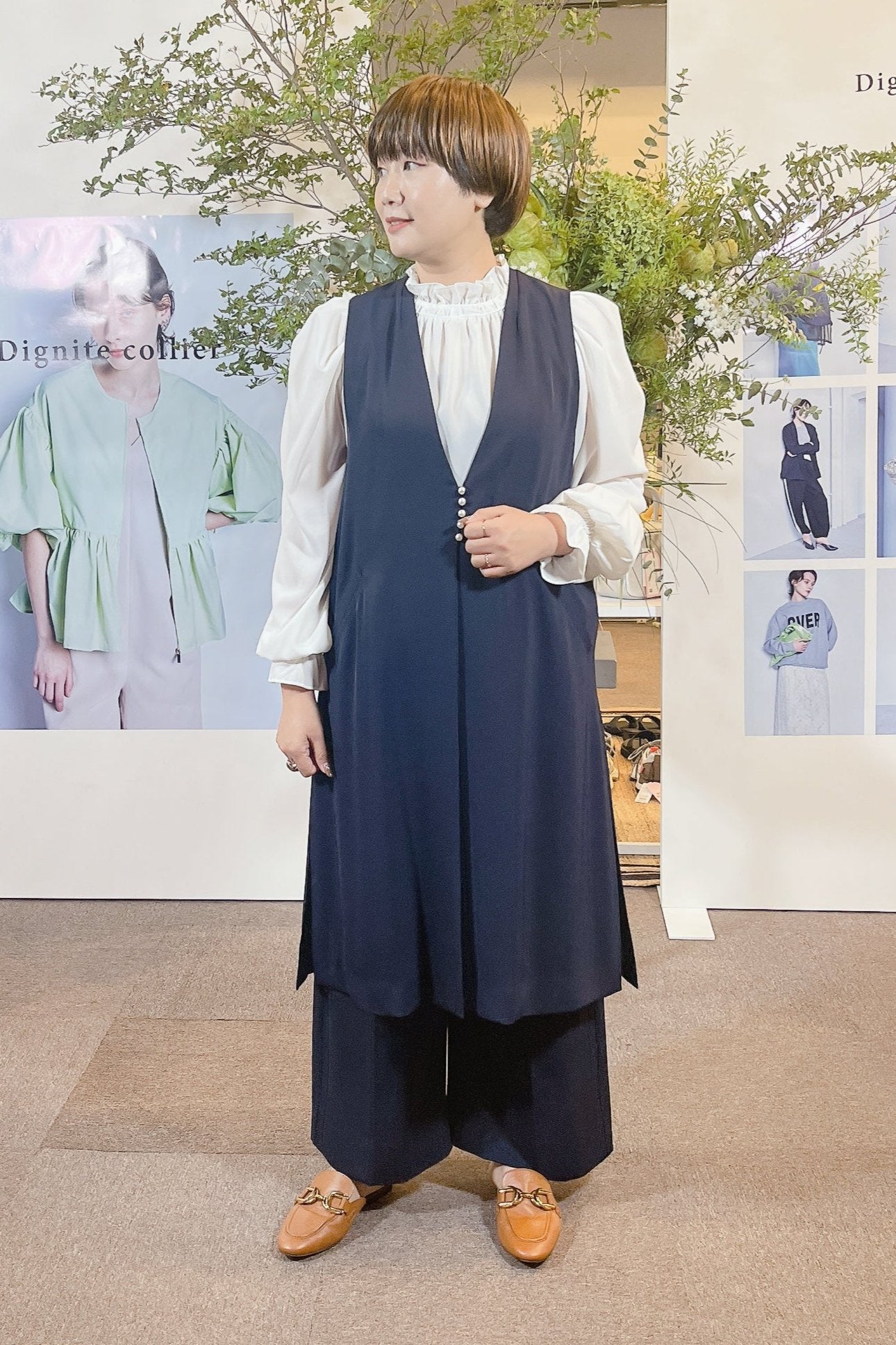 【Chaco×Dignite Collier】ジョーゼット袖ボリュームブラウス/ 80254905