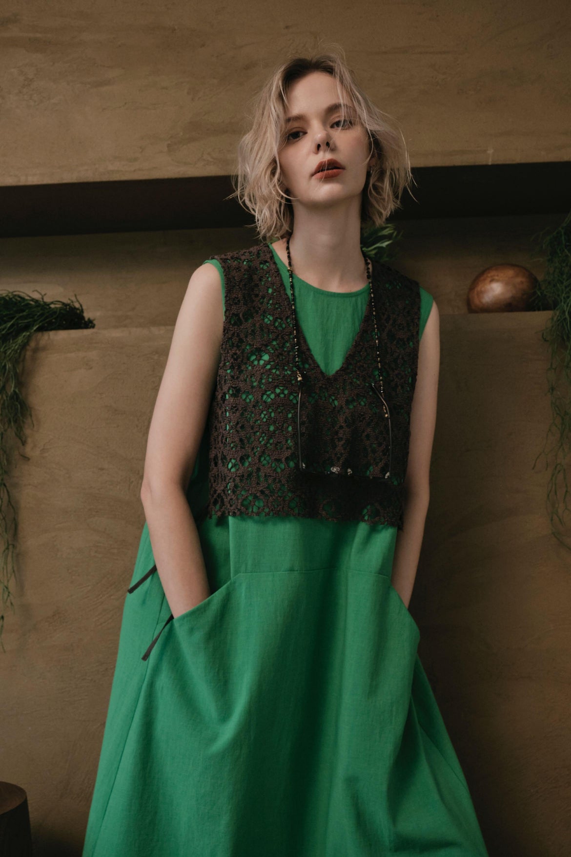 【LE MÉLANGE】ラッセルレースベスト/8623202