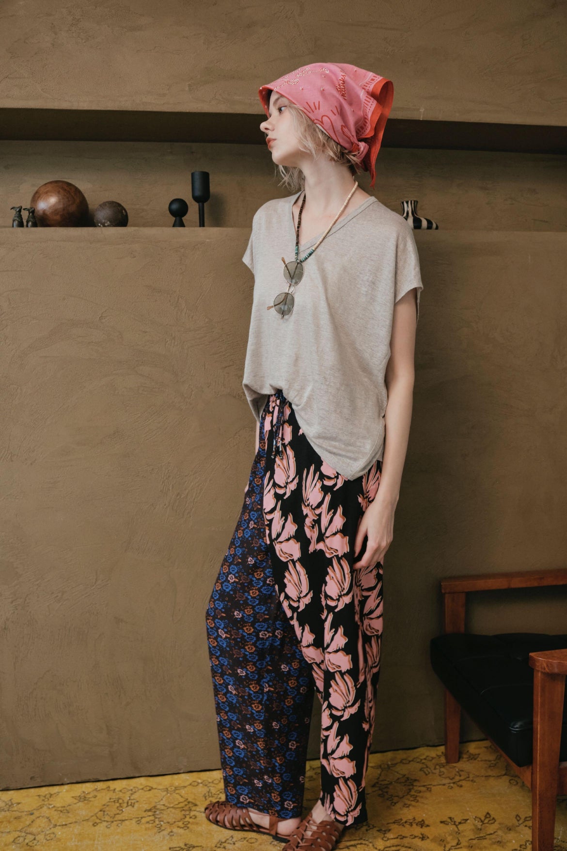 【LE MÉLANGE】花柄イージーパンツ/8623509