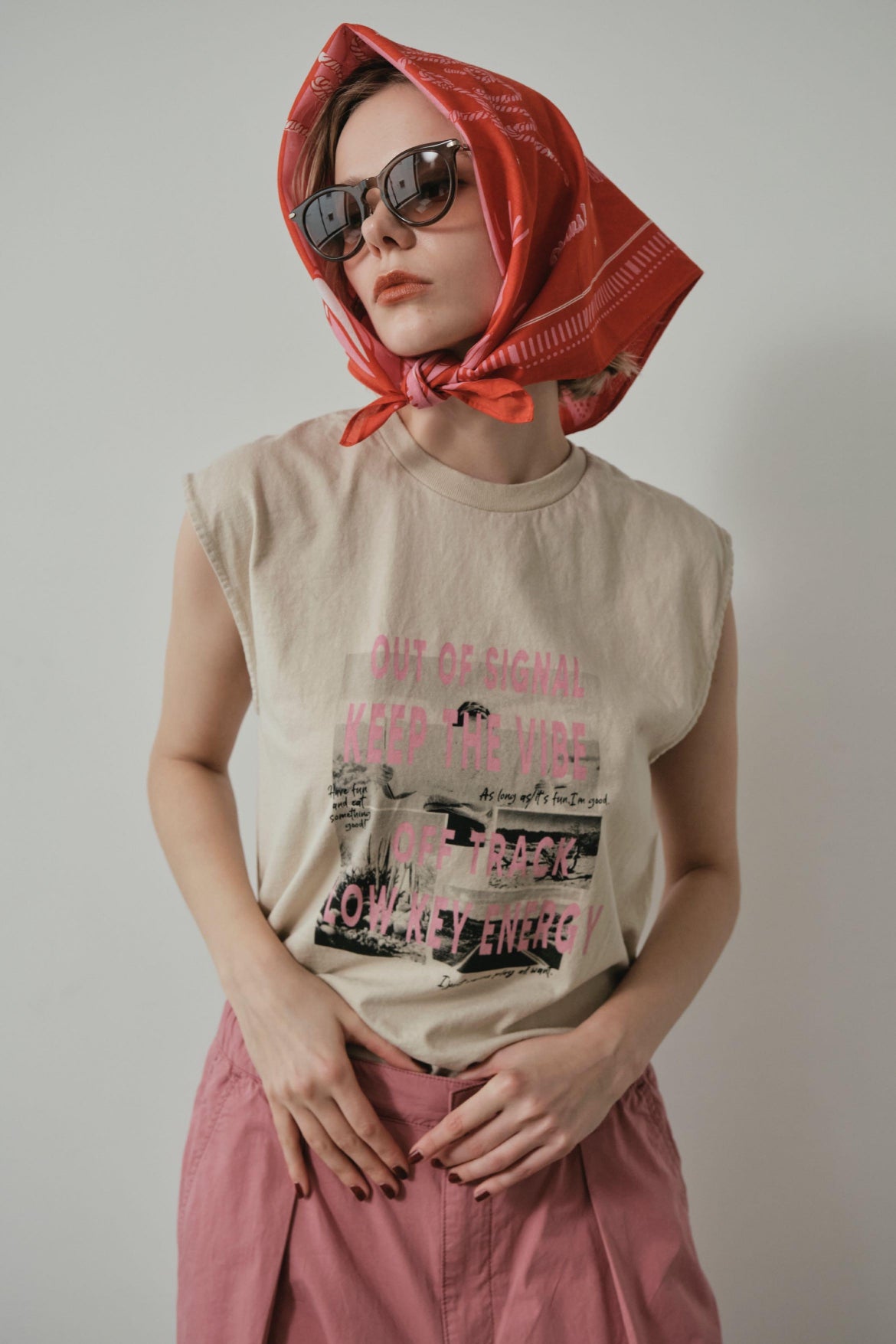 【LE MÉLANGE】リメイク風ノースリーブT/8621009