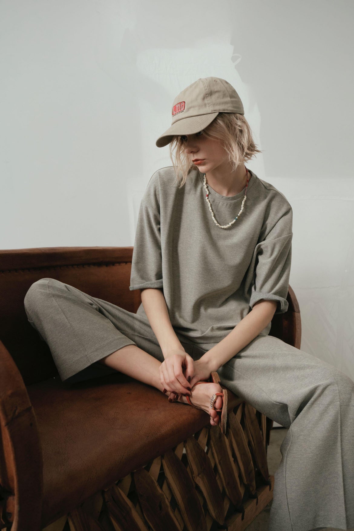 【LE MÉLANGE】タック&センタープレスイージーパンツ/8621501