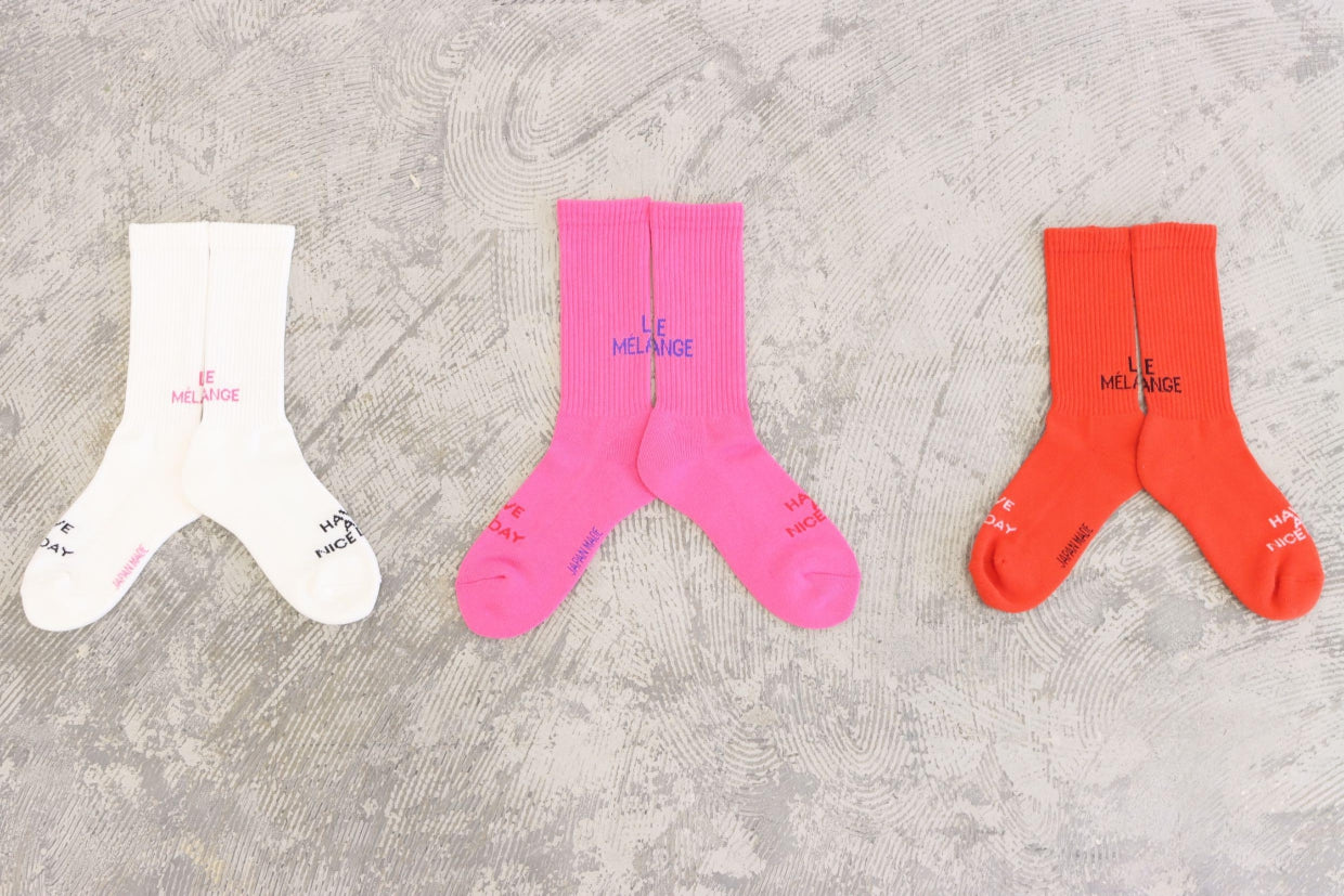 【LE MÉLANGE】刺繍ロゴソックス/8558002
