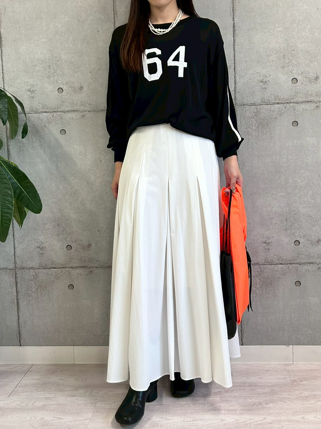 【ROSIEE】ナンバープリント袖配色ラインニット/R781245