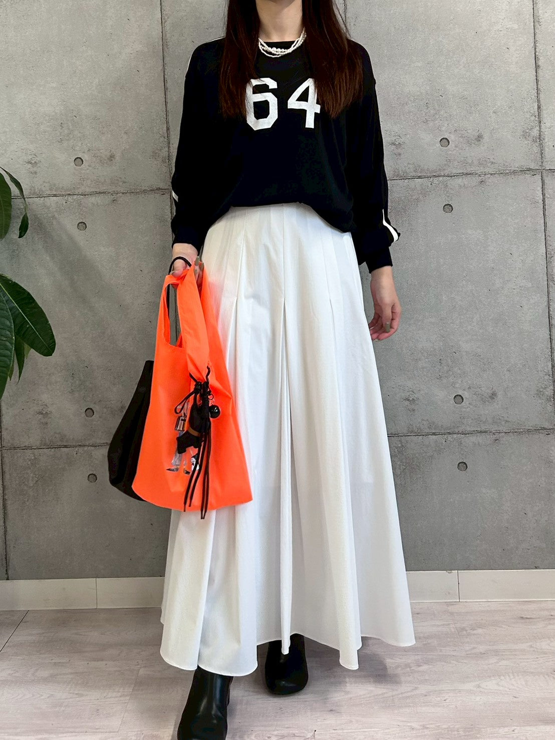 【ROSIEE】ナンバープリント袖配色ラインニット/R781245