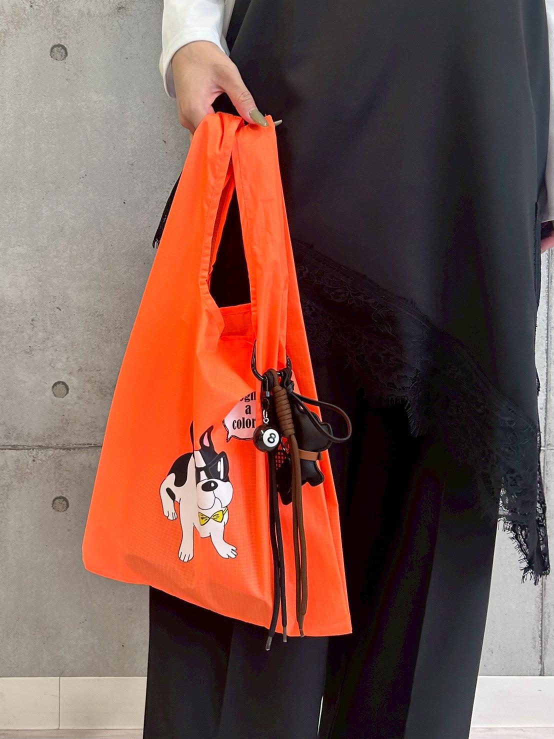 【ROSIEE】チャーム付フレンチブルドッグプリントマルシェバッグ/R781032