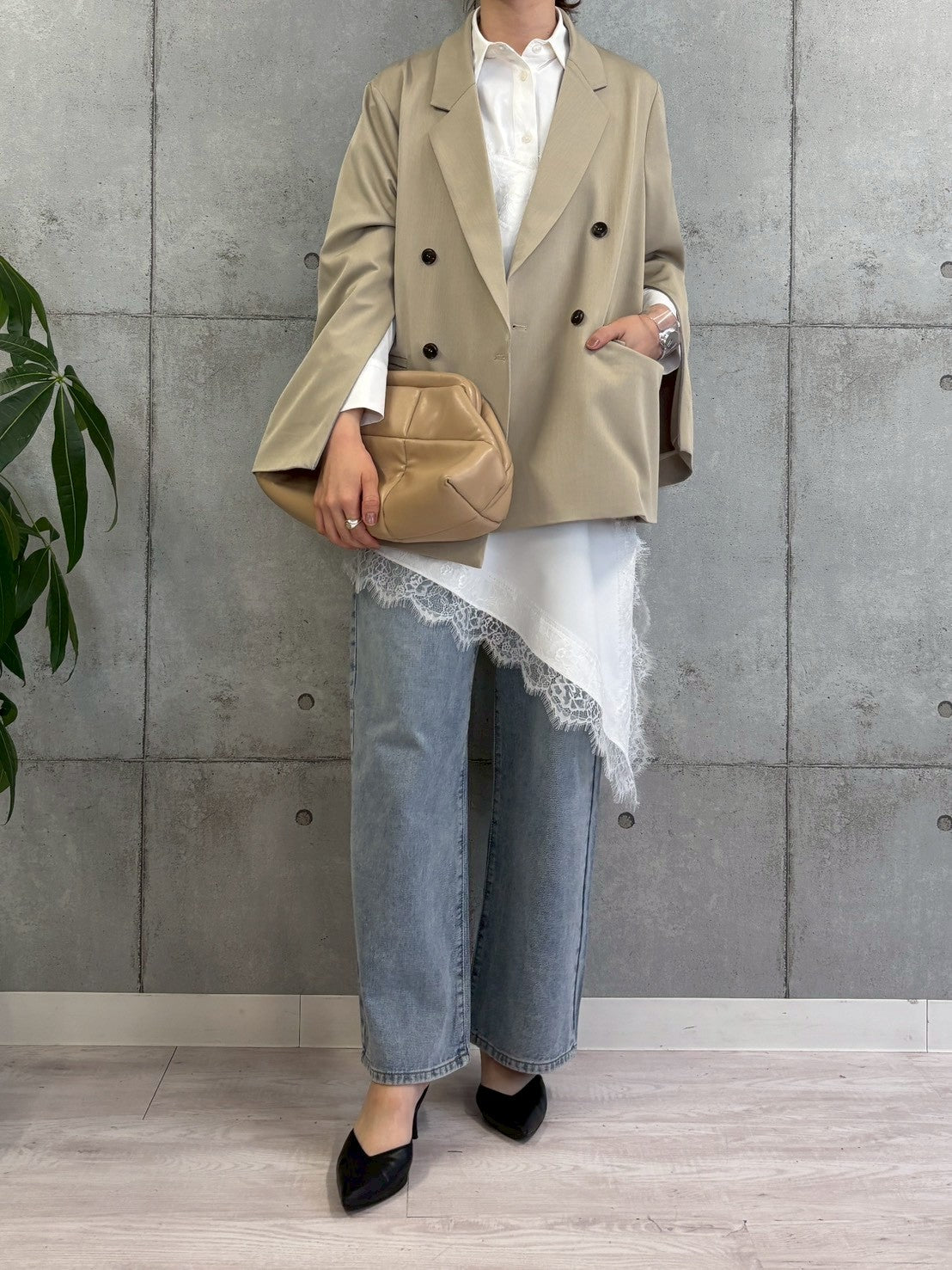 【ROSIEE】アシメントリーサテンレースキャミワンピース/R783239