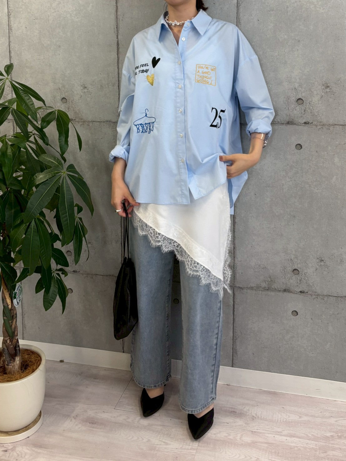 【ROSIEE】アシメントリーサテンレースキャミワンピース/R783239