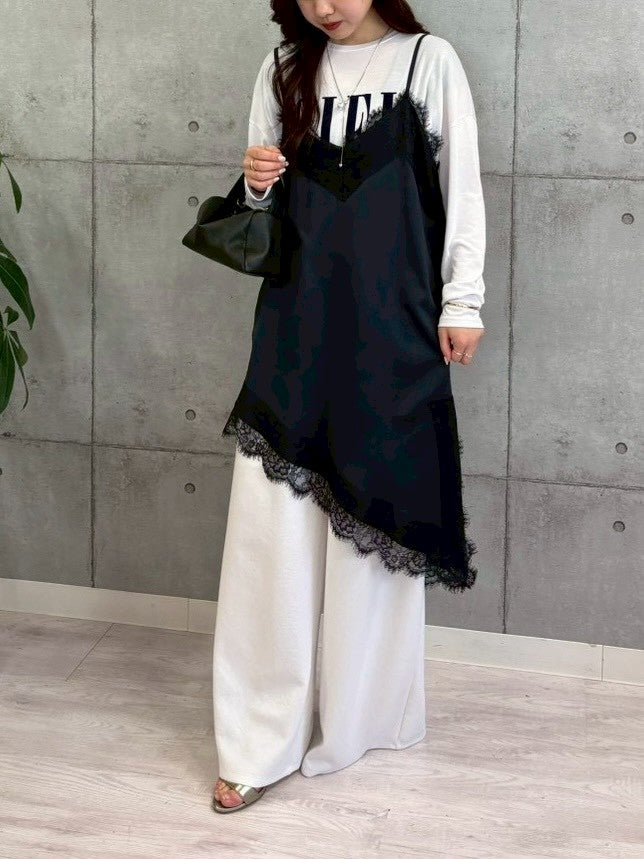 【ROSIEE】アシメントリーサテンレースキャミワンピース/R783239