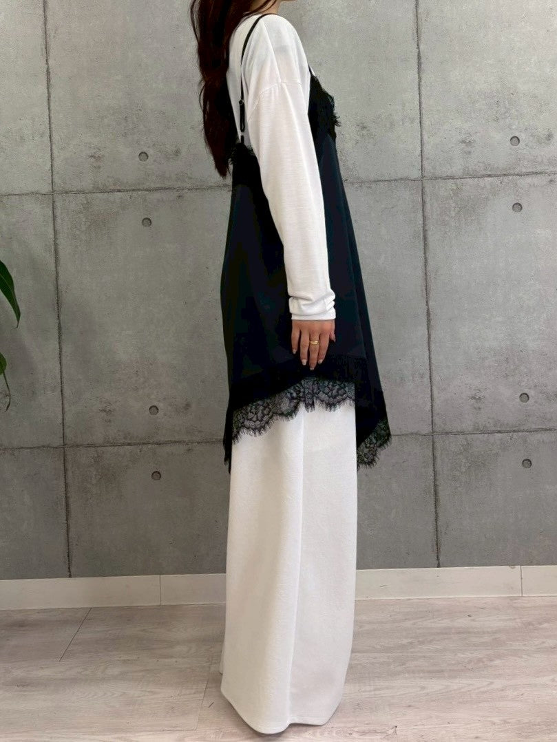 【ROSIEE】アシメントリーサテンレースキャミワンピース/R783239