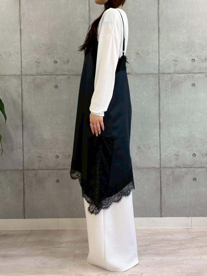 【ROSIEE】アシメントリーサテンレースキャミワンピース/R783239