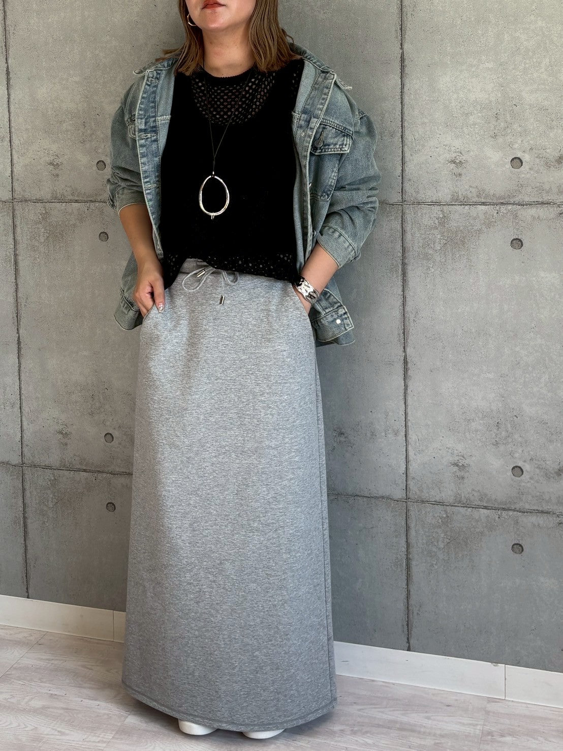 【ROSIEE】Iラインソフトスウェットスカート/R750333
