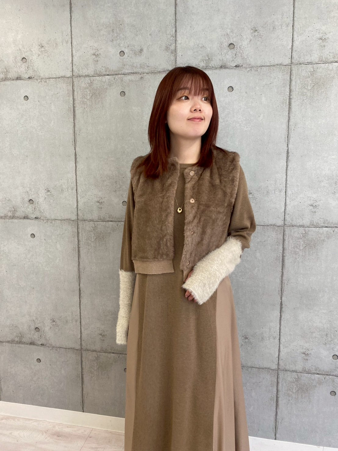【ROSIEE】袖シャギー布帛切替ワンピース/R791217