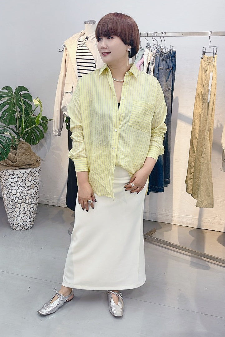 【cafune】セルロースストライプシャツ/15925