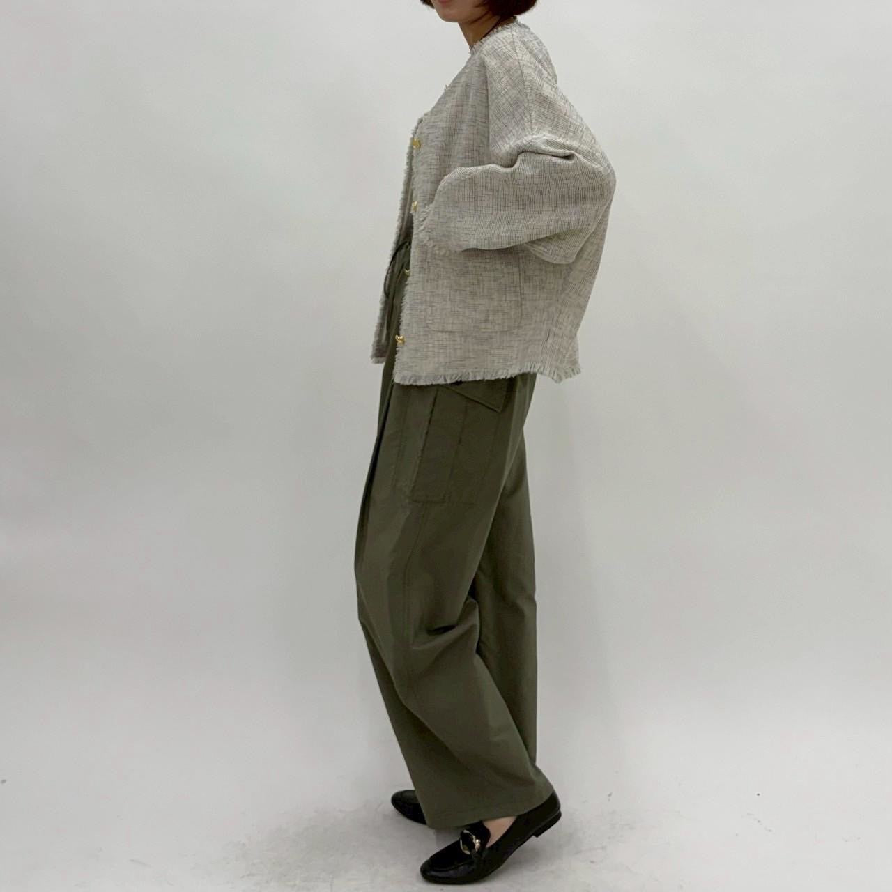 【cafune】メッシュツイードノーカラージャケット/15401