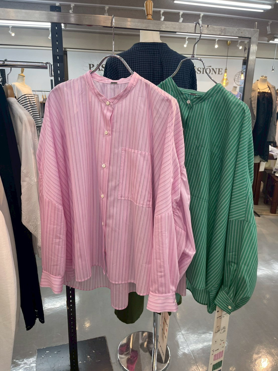 【PASSIONE】バックギャザーストライプシャツ/16935