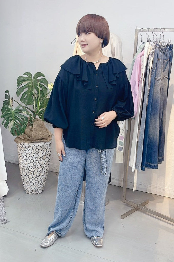 【cafune】イペカフリル2wayブラウス/615914