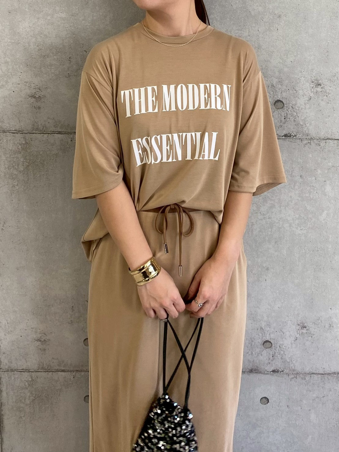 【ROSIEE】ソフトな風合いフロッキープリントTシャツ/R810317