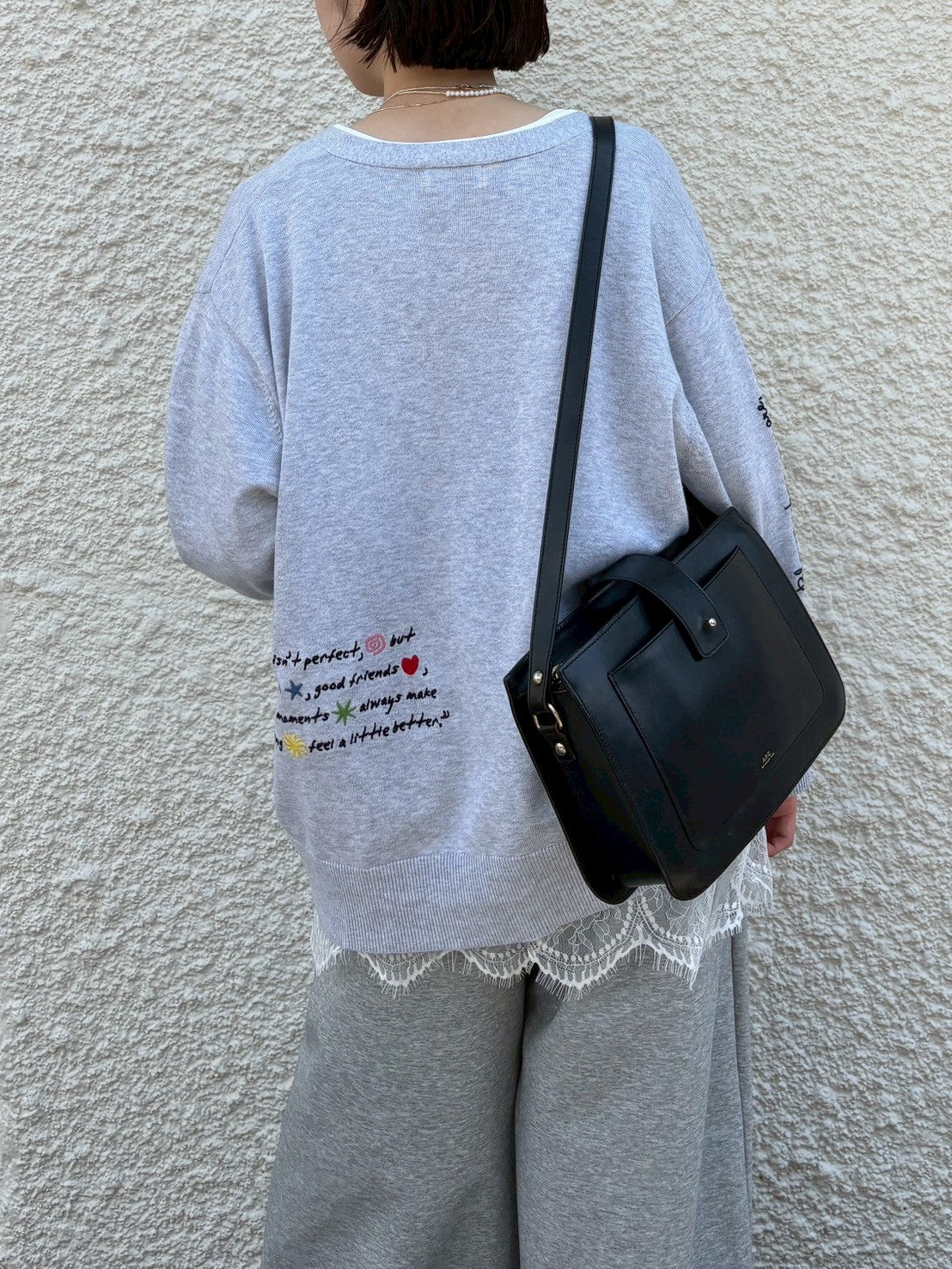 【ROSIEE】レタリング刺繡カーディガン/R851245