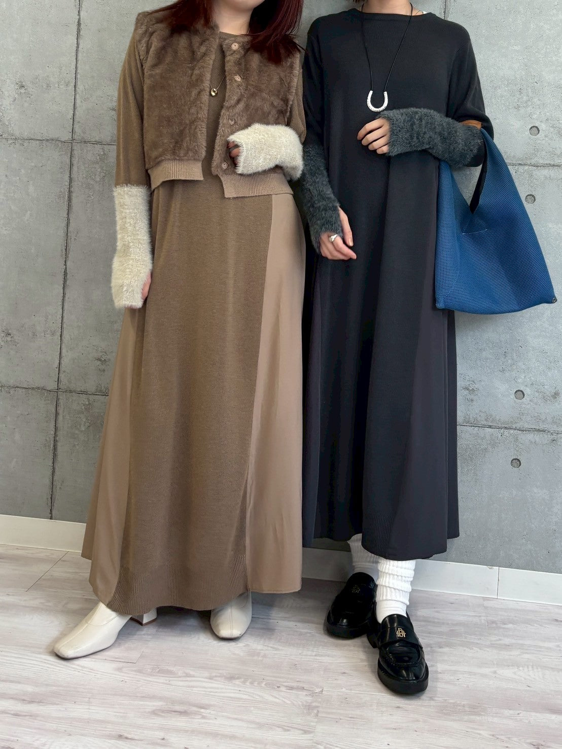 【ROSIEE】袖シャギー布帛切替ワンピース/R791217