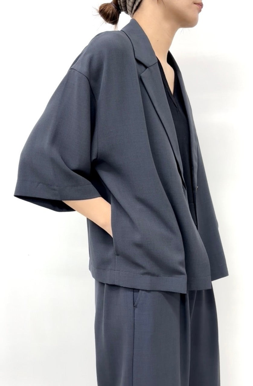 【CLOCHE】接触冷感シャツジャケット5分袖/522-85615 612-85616