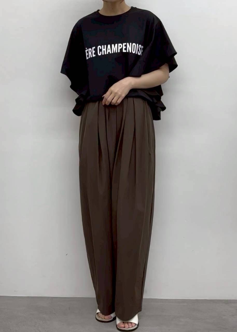 CLOCHE クロッシェ 裾ZIPコクーンパンツ 610-86018 カーブ スリット ワイド タック スラックス Shunal レディース メンズカジュアルのセレクトショップ