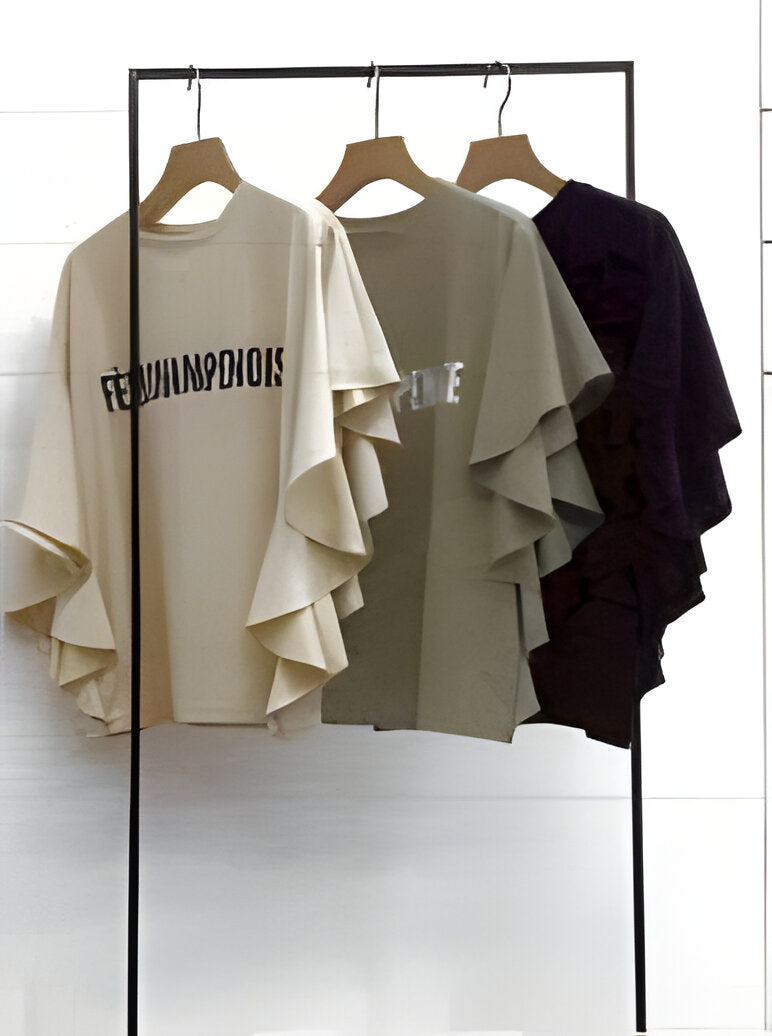 【CLOCHE】ロゴフリルスリーブプルオーバー/612-85736