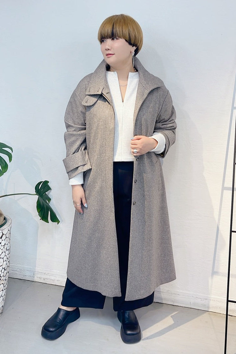 【PASSIONE】スタンドカラーロングコート/36409