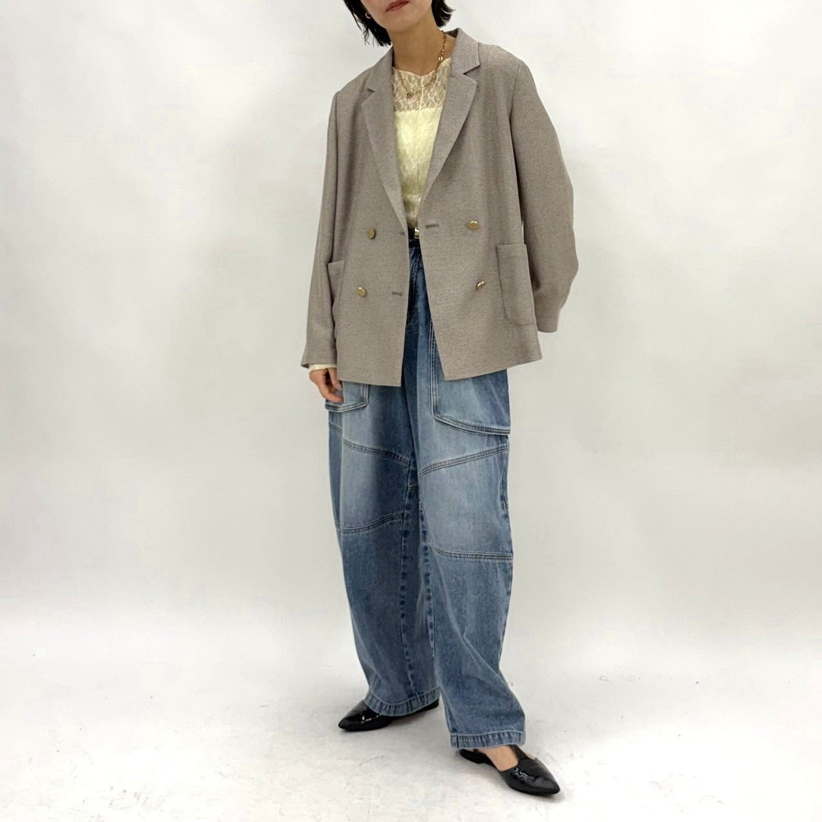 【cafune】メッシュダブルジャケット/715403