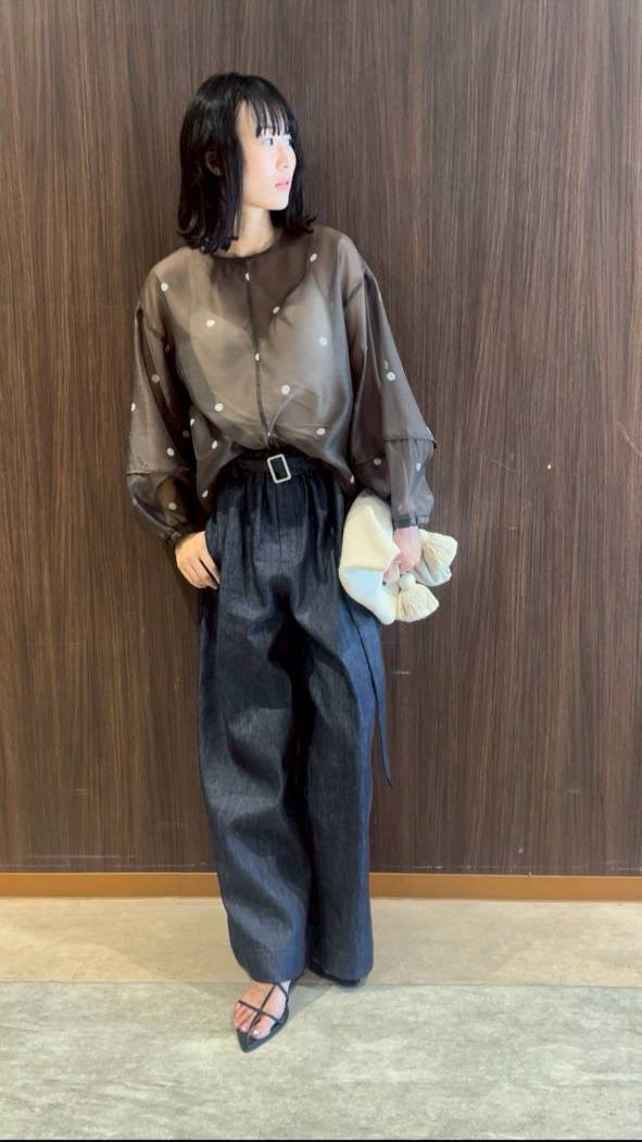 【PRIORITY】ドットプリントシアーブラウス/P61020JT