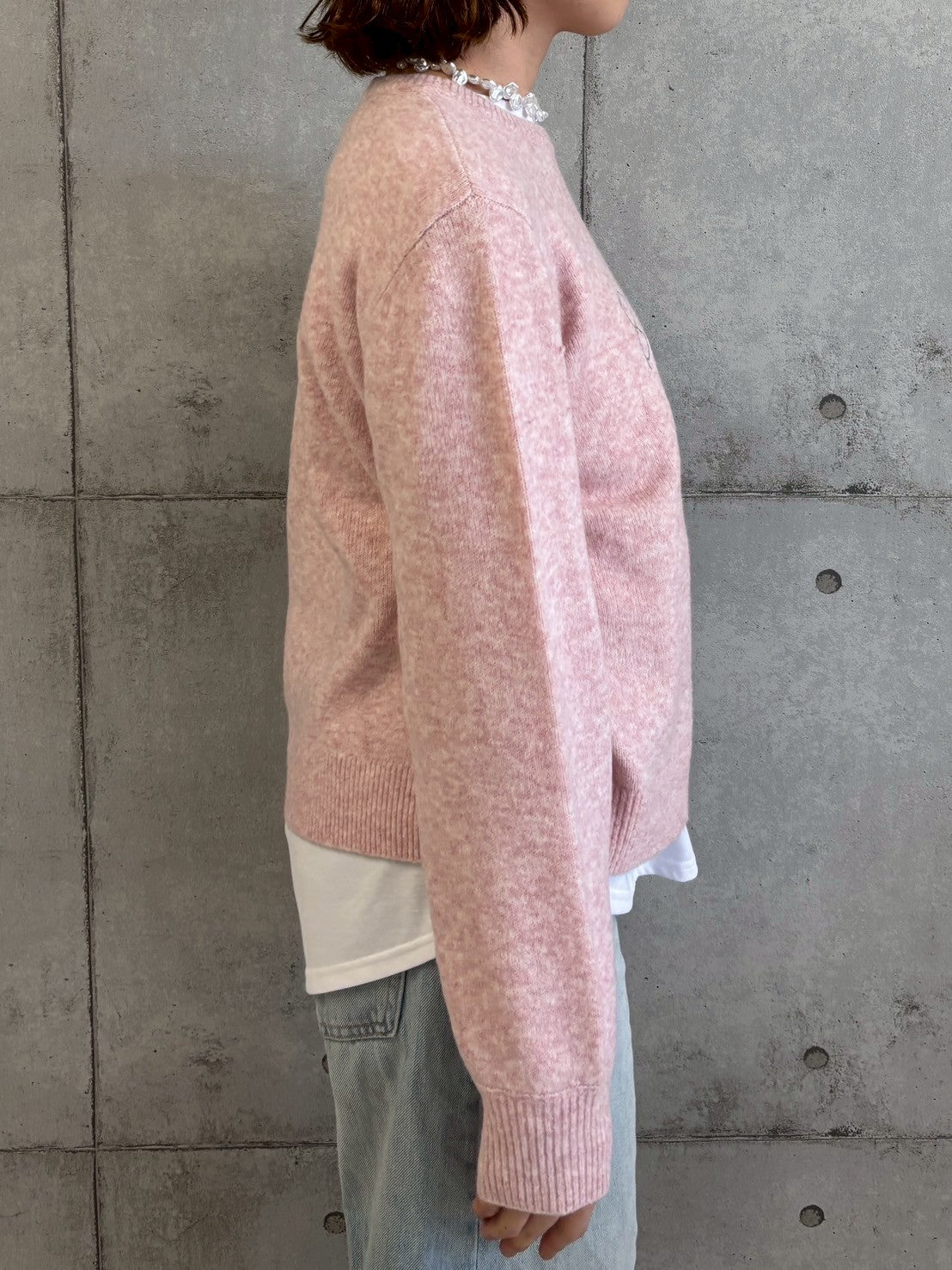【ROSIEE】手書き風ロゴ刺繡ニット/R791204