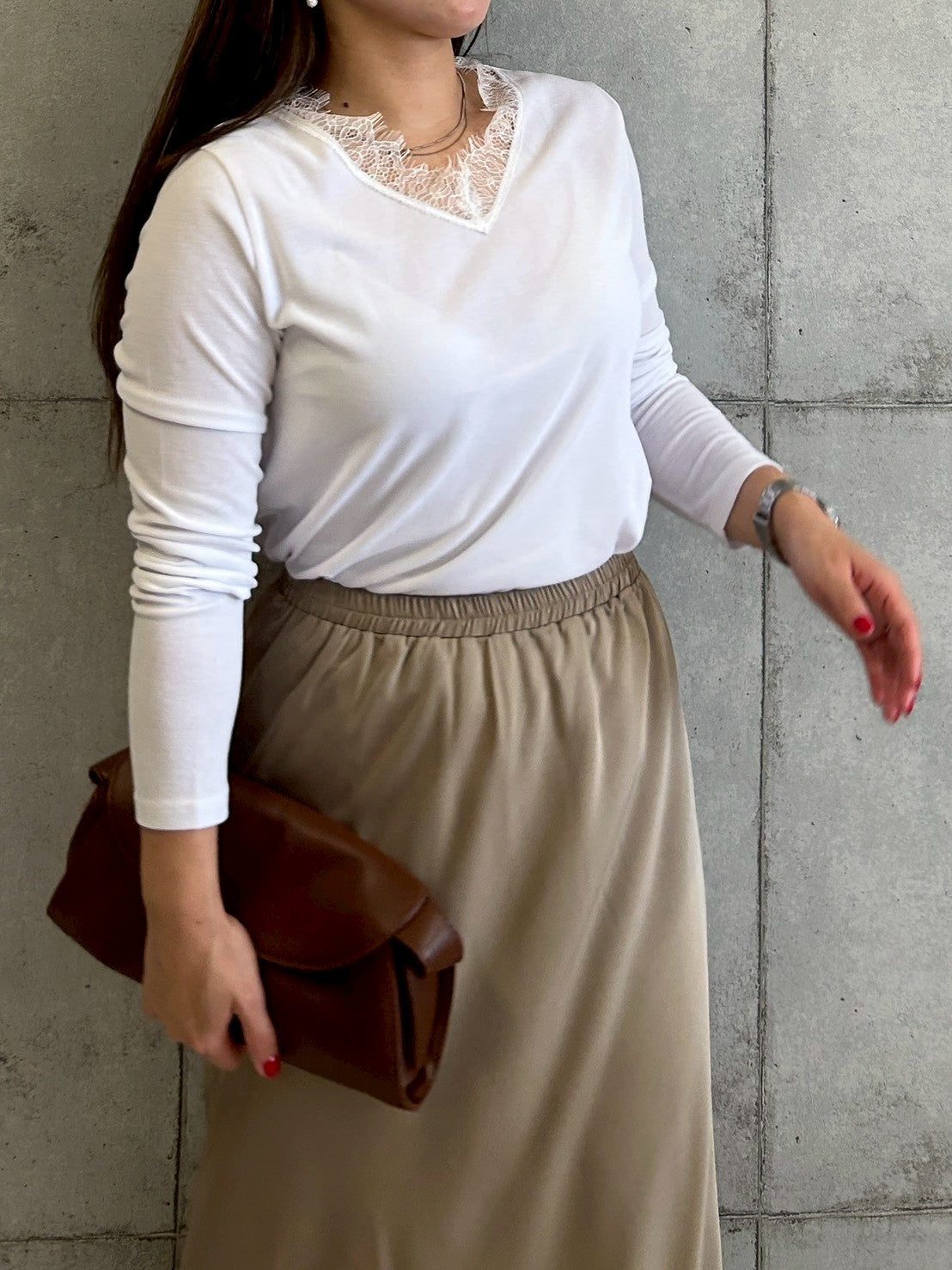 【ROSIEE】衿レースVネックトップス/R870301