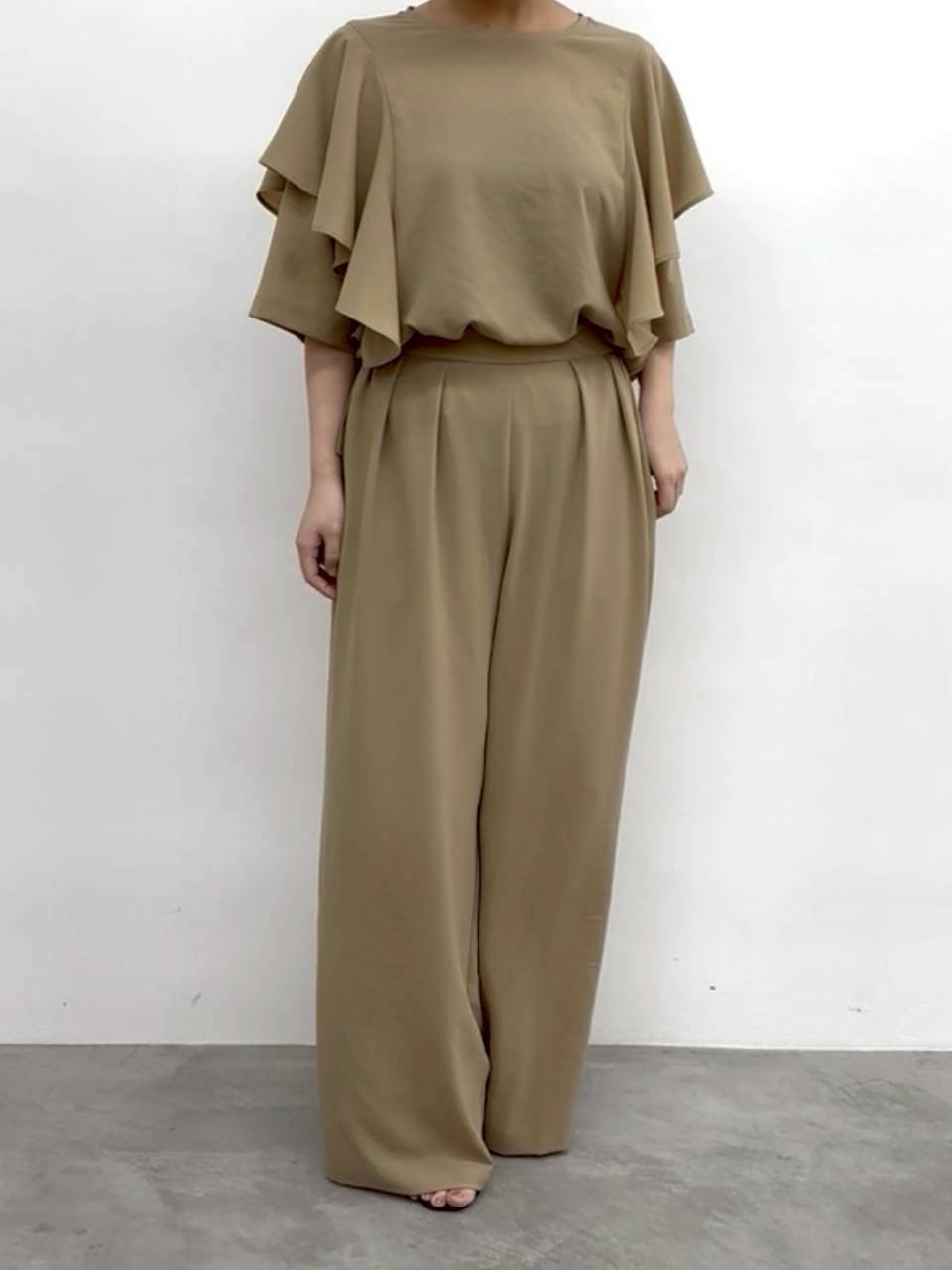 【CLOCHE】ジョーゼットフレア袖ブラウス/610-85064