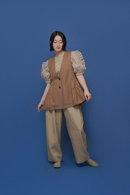 【CYAN TOKYO】サイドティアードリネンベスト/601469