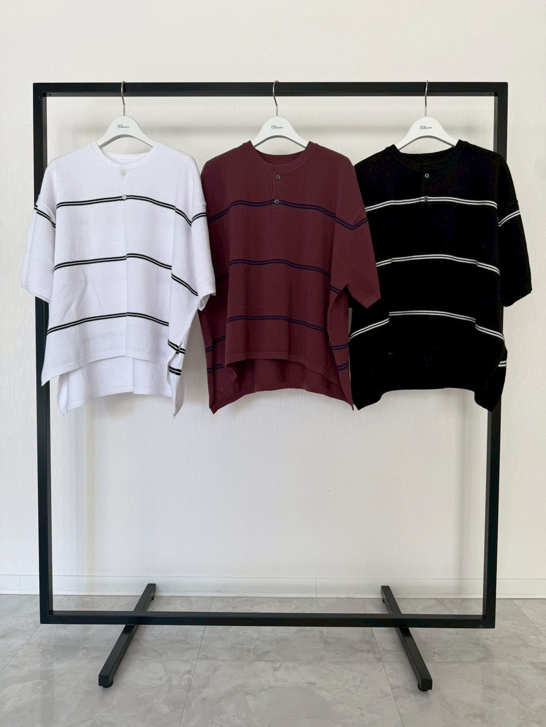 【Ordinary】バンドカラーニットポロ/BO26-517N