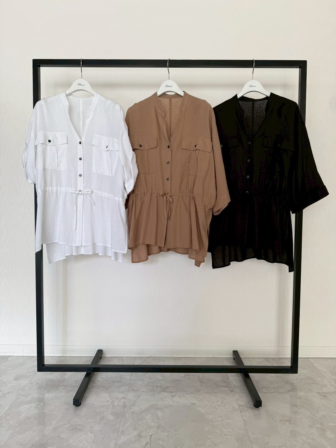 【Ordinary】スキッパーバンドカラーシャツ/BO26-513B