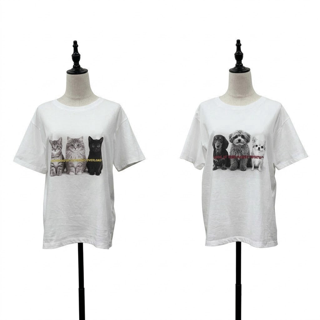 【siro de labonte】dog or cat?Tシャツ(レディースサイズ)/R713224