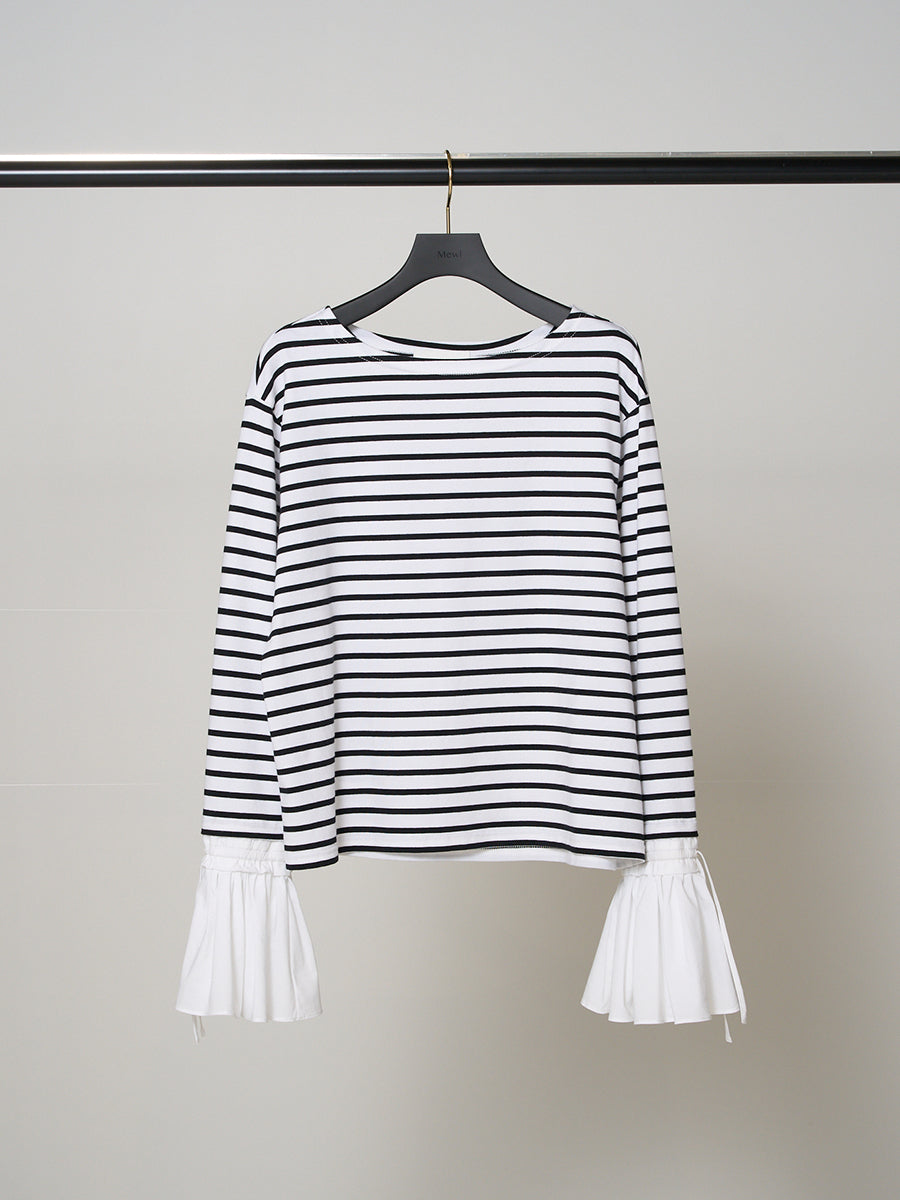 【Mewl】シャツスリーブボーダートップス/M251-85103-3
