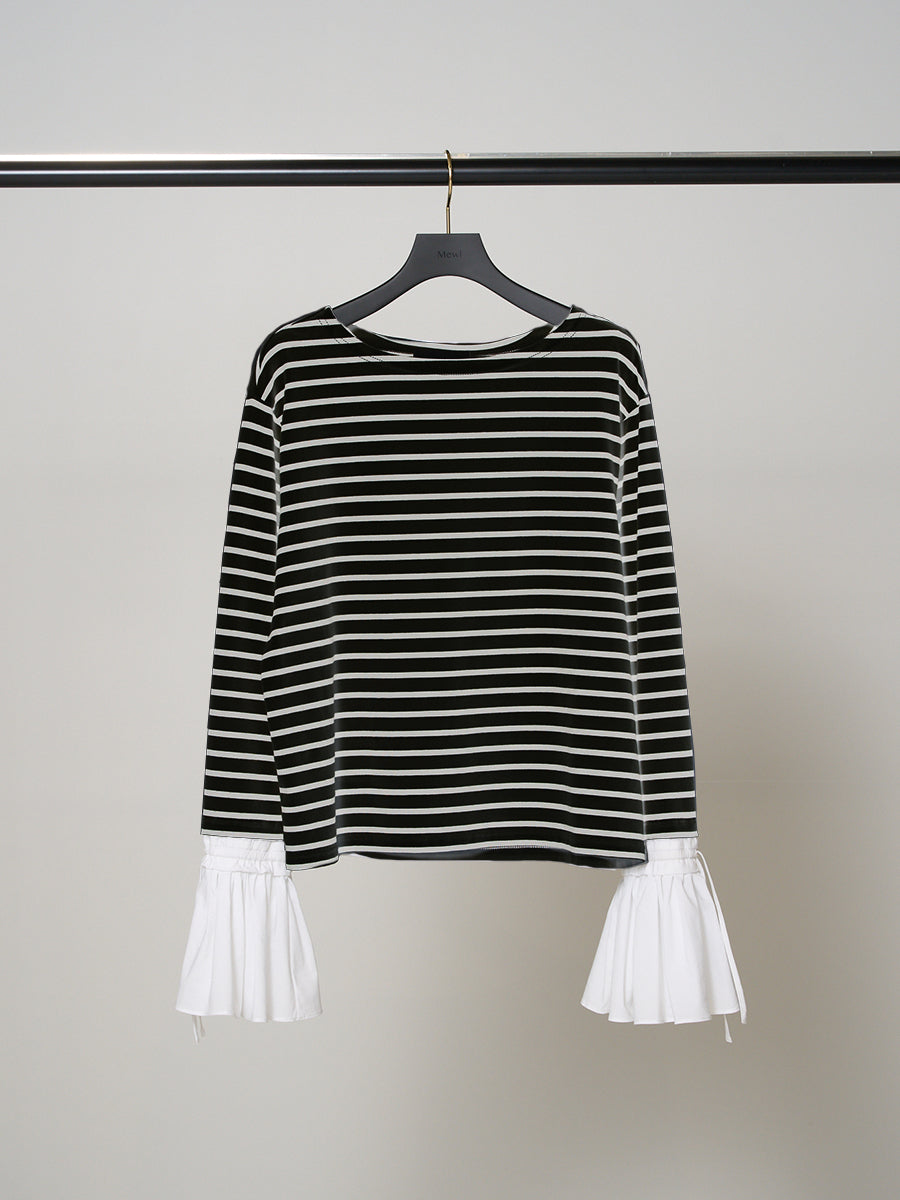 【Mewl】シャツスリーブボーダートップス/M251-85103-4