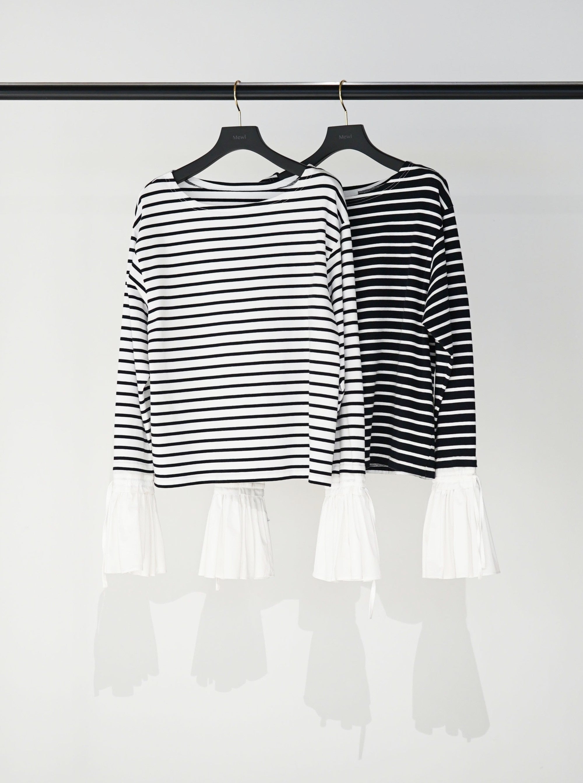 【Mewl】シャツスリーブボーダートップス/M251-85103-4