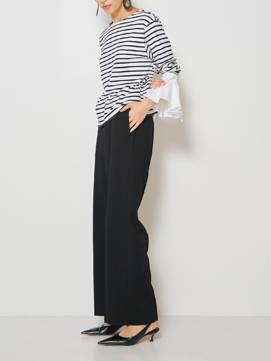 【Mewl】シャツスリーブボーダートップス/M251-85103-4