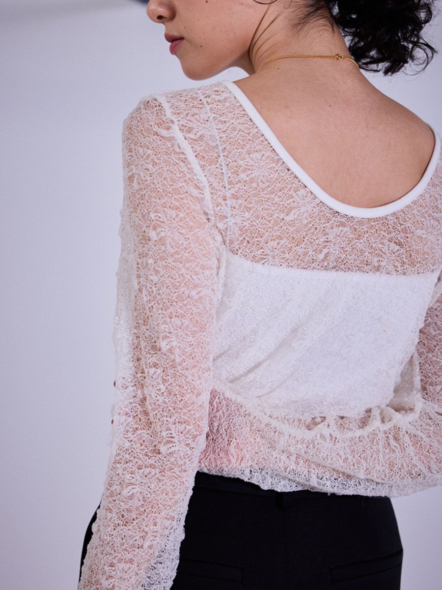 【Mewl】レースロングスリーブトップス/M253-83021-3