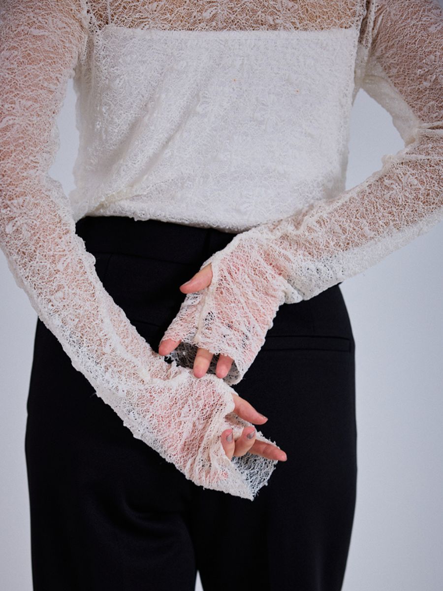 【Mewl】レースロングスリーブトップス/M253-83021-3