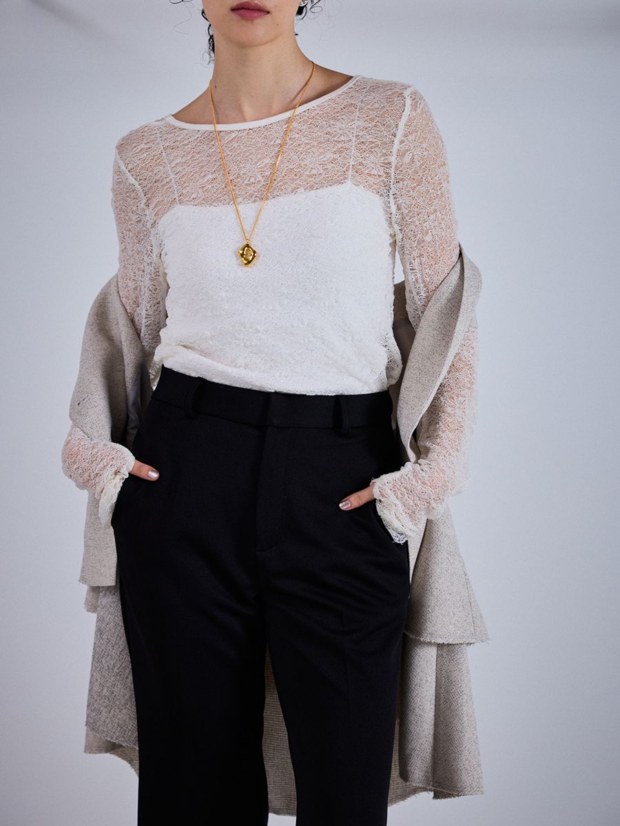 【Mewl】レースロングスリーブトップス/M253-83021-3