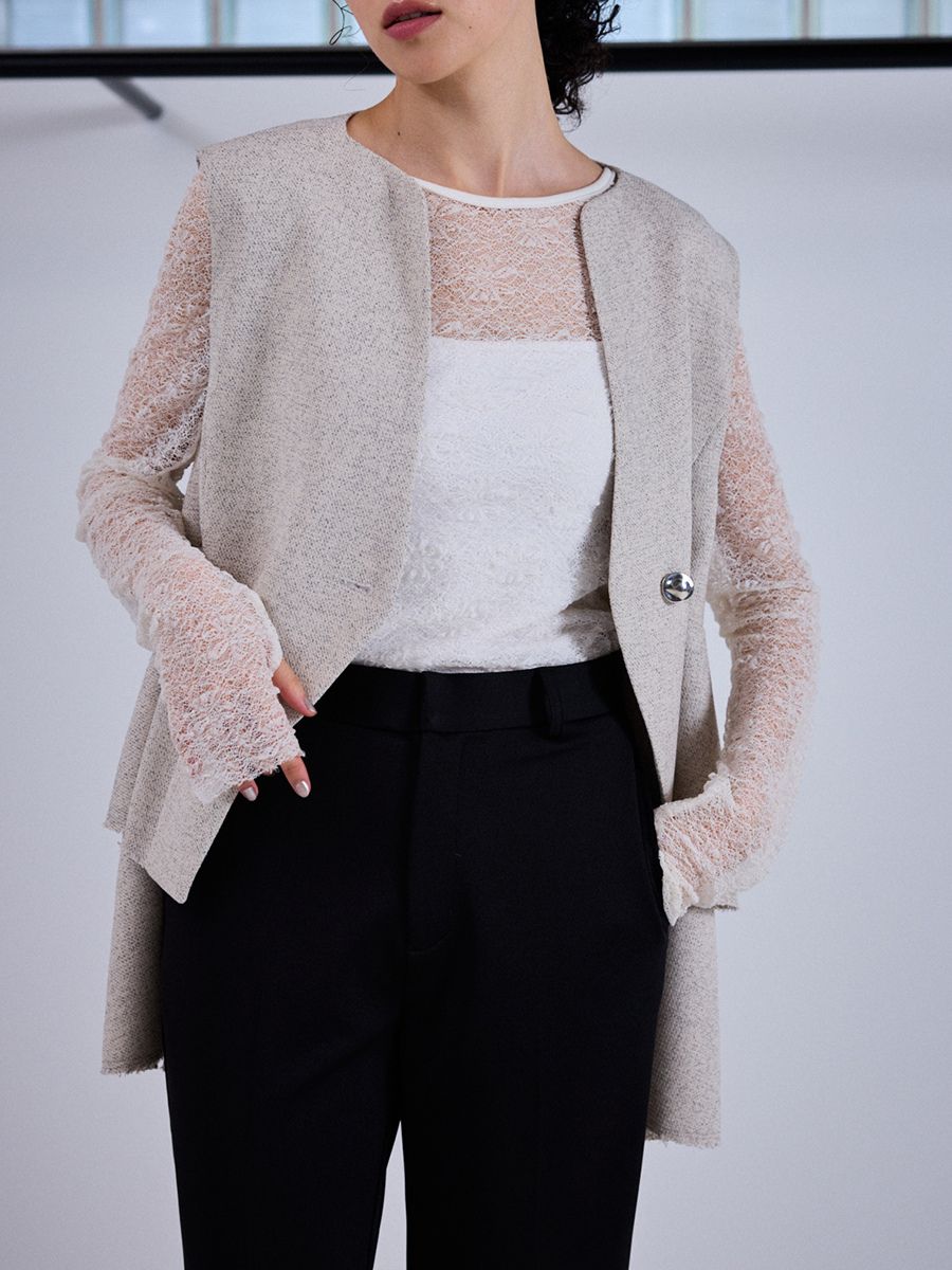 【Mewl】レースロングスリーブトップス/M253-83021-3