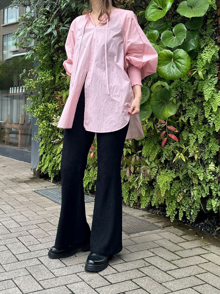 【Mewl】シャーリングカフスチュニックシャツ/M261-13006