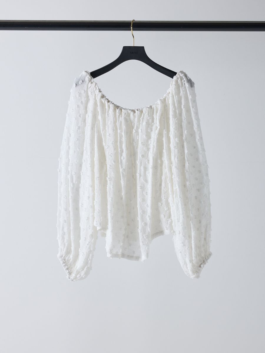 【Mewl】ドットジャガードオフショルブラウス/M261-13008
