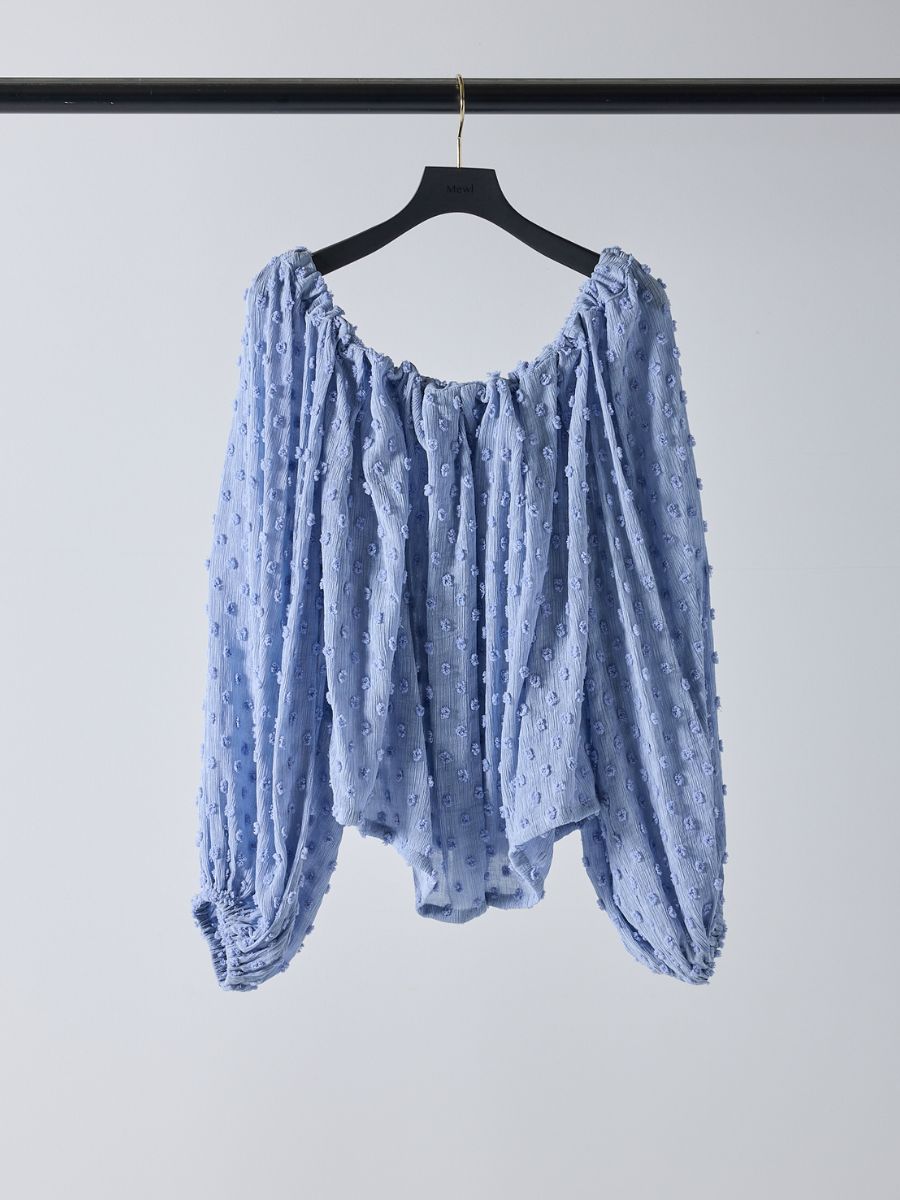 【Mewl】ドットジャガードオフショルブラウス/M261-13008