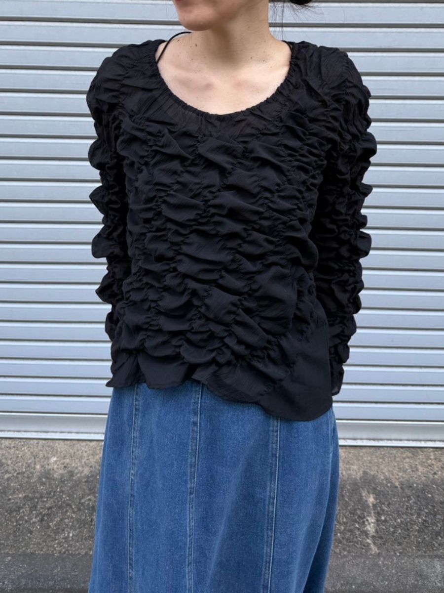 【Mewl】シャーリングトップス/M261-13031